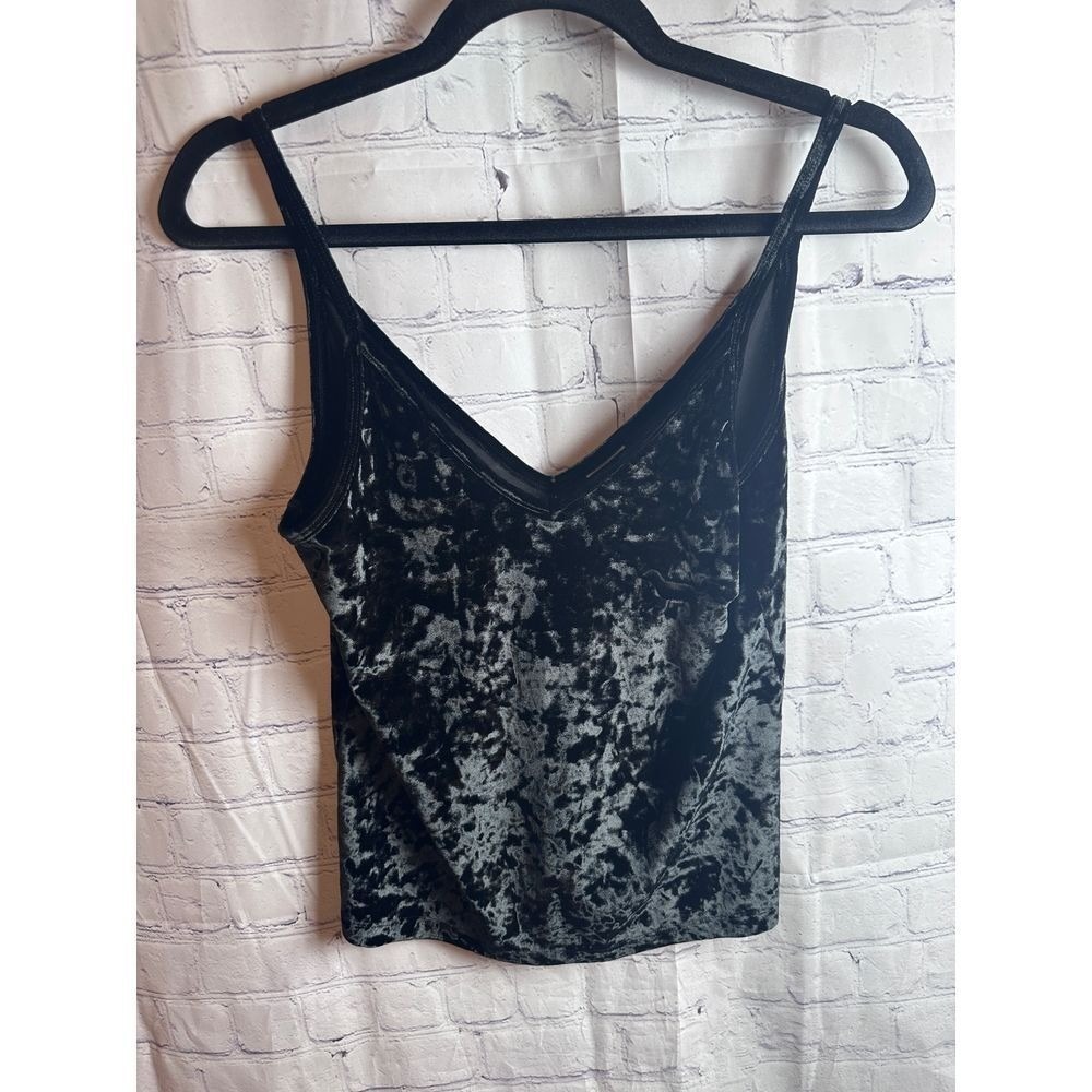 PINK Victoria's Secret Black Crushed Velvet Sleeveless Party Club Wear